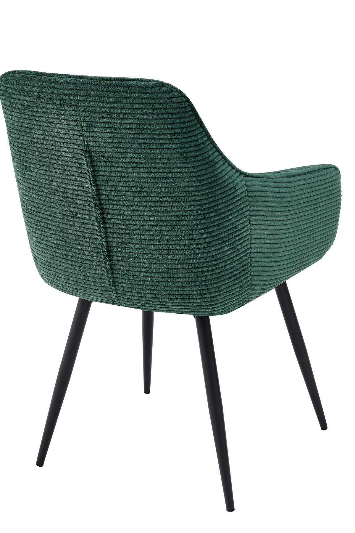 Armlehnstuhl-Set Verona II S 2er-Set - Schwarz/Grün, MODERN, Textil/Metall (53/85/62cm) - MID.YOU