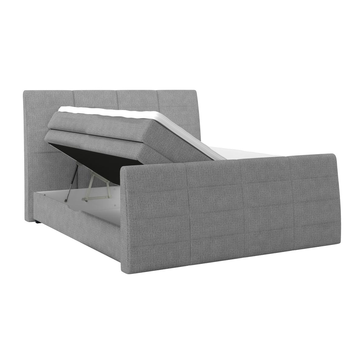 Boxspringbett Libra - Titanfarben/Schwarz, KONVENTIONELL, Textil (160/200cm)