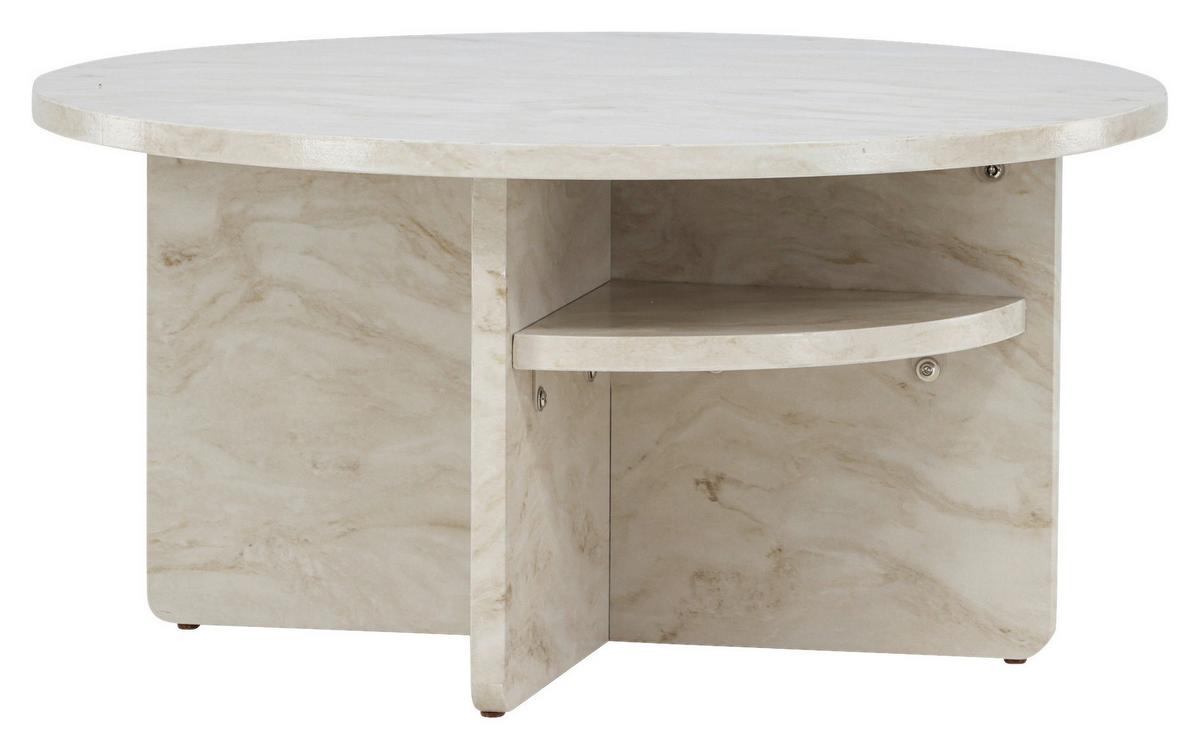 Couchtisch Ålesund - Beige, Design, Holzwerkstoff (85/85/42cm) - Livetastic