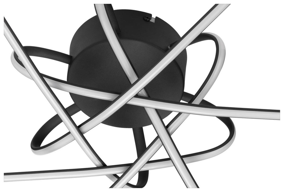 LED-DECKENLEUCHTE STRAL - Schwarz, MODERN, Kunststoff/Metall (65,5/14cm)