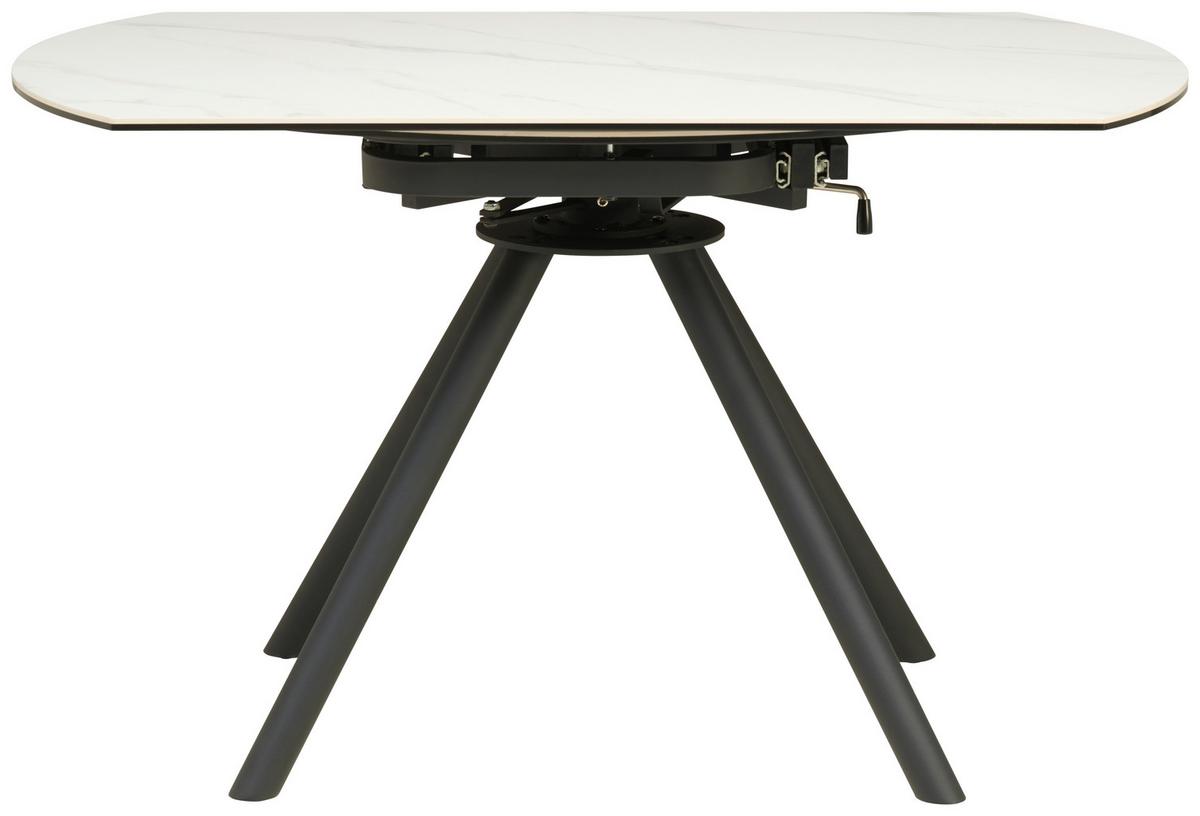 Esstisch Dalia - Schwarz/Weiß, LIFESTYLE, Glas/Keramik (80-130/75-77/130cm) - MID.YOU