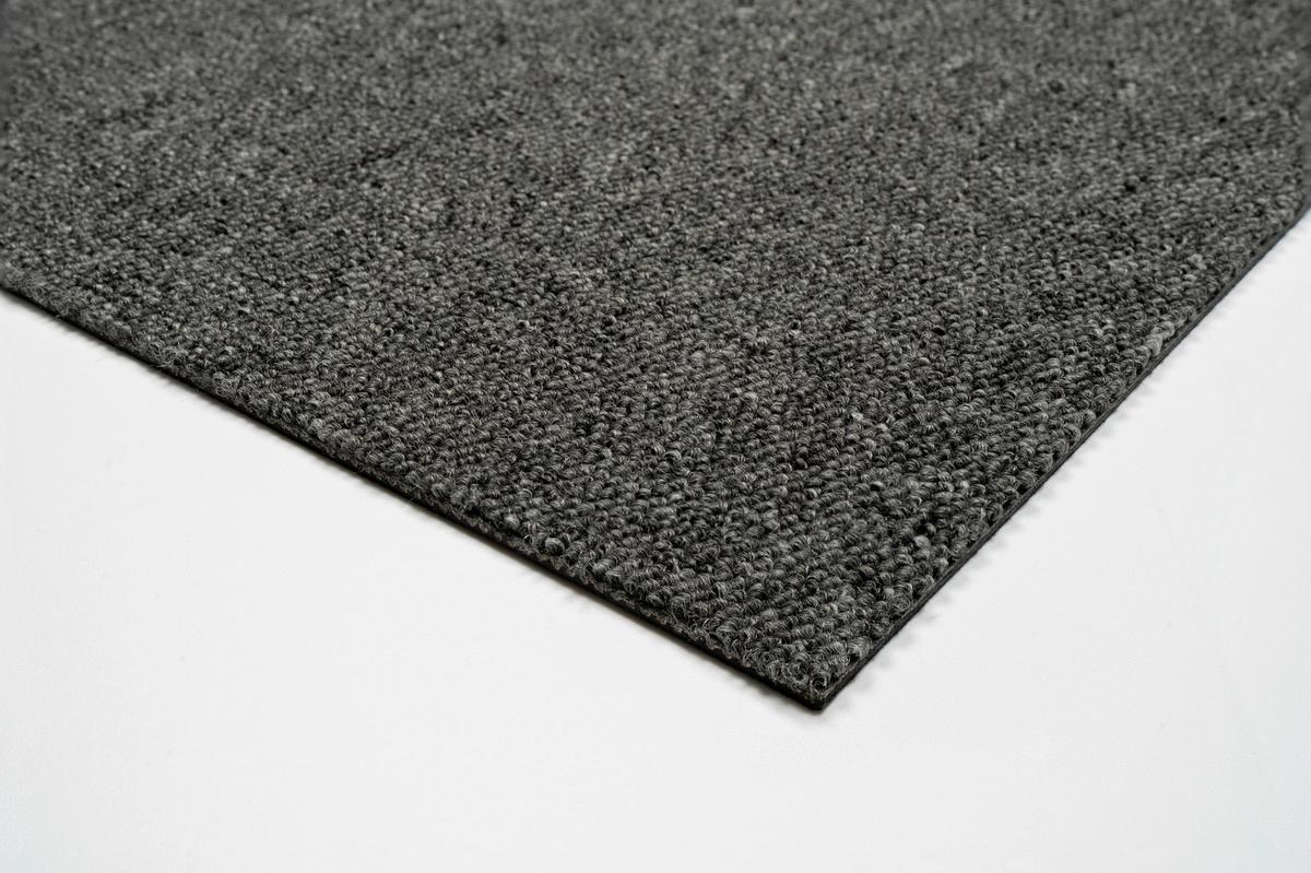 Teppichfliese Grau Astra 50x50 cm Florhöhe 3 mm - Grau, Basics, Textil (50/50cm)