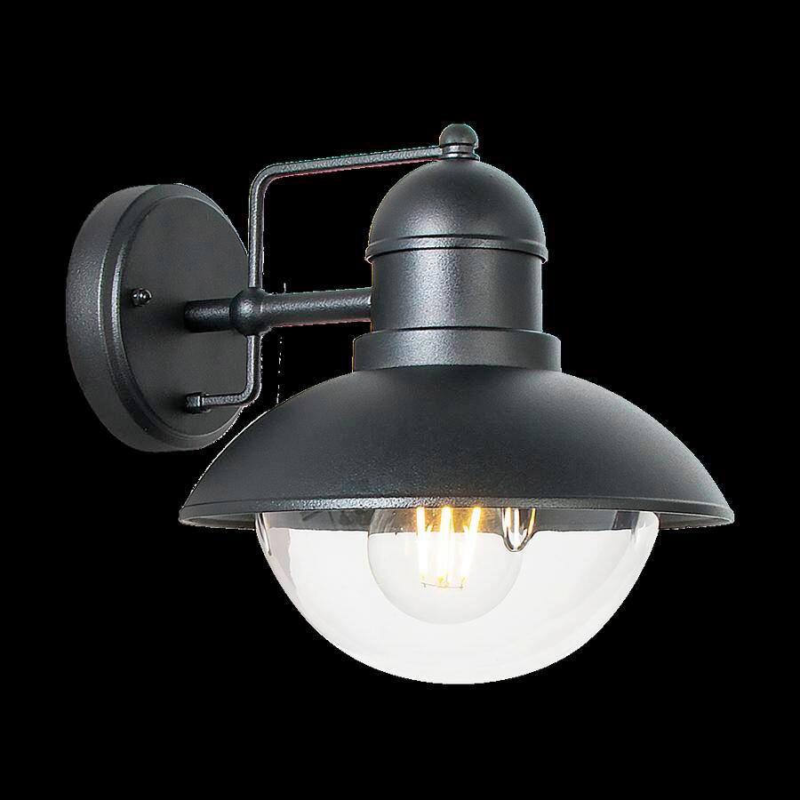 Led Kültéri Falilámpa Hector - fekete/átlátszó, Basics, műanyag/fém (22/21/25cm)