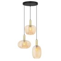 Hängeleuchte Jil H: 120 Cm 3-Flammig - Bernsteinfarben, MODERN, Glas/Metall (45/45/120cm) - James Wood
