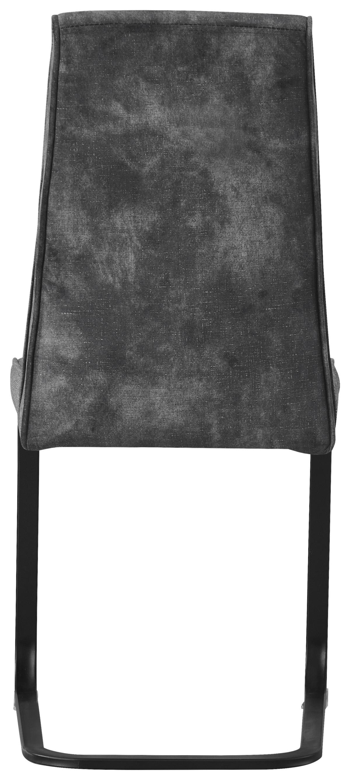 Schwingstuhl Rab Dunkelgrau Eisen Schwarz, B: 46 cm - Dunkelgrau/Schwarz, KONVENTIONELL, Holz/Textil (46/94/62cm) - MID.YOU