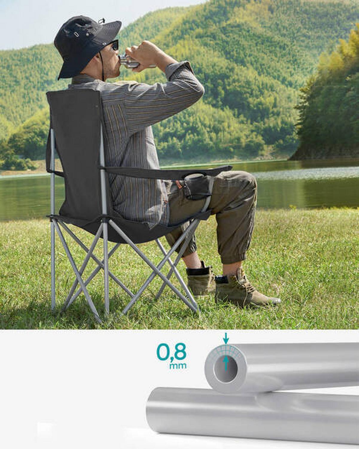 Campingsessel 2-tlg. Set, Inkl. Tragetasche, B: 86 Cm - Silberfarben/Schwarz, Basics, Textil/Metall (86/97/54cm) - Modante