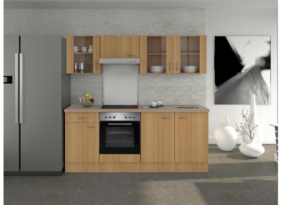 Küchenblock Nano 210 cm Buche - Edelstahlfarben/Buchefarben, MODERN, Holzwerkstoff (210/60cm) Küchenblock Nano 210 cm Buche - Edelstahlfarben/Buchefarben, MODERN, Holzwerkstoff (210/60cm)