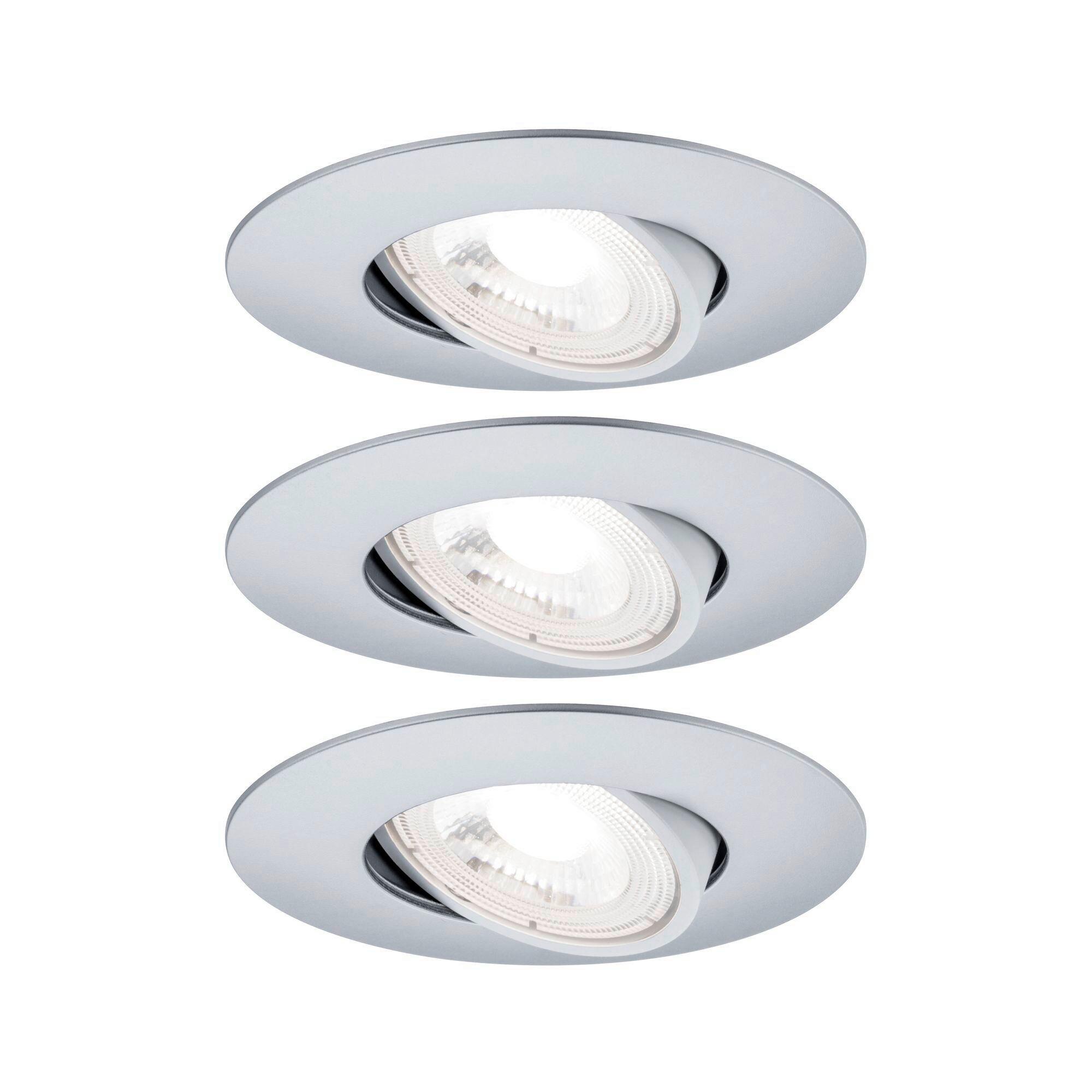 Deckenleuchte 3er-Set Ø 8,2 cm 1-Flammig, Rund - Chromfarben, Basics, Kunststoff (8,2cm) - Paulmann
