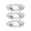 Deckenleuchte 3er-Set Ø 8,2 cm 1-Flammig, Rund - Chromfarben, Basics, Kunststoff (8,2cm) - Paulmann