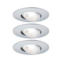 Deckenleuchte 3er-Set Ø 8,2 cm 1-Flammig, Rund - Chromfarben, Basics, Kunststoff (8,2cm) - Paulmann