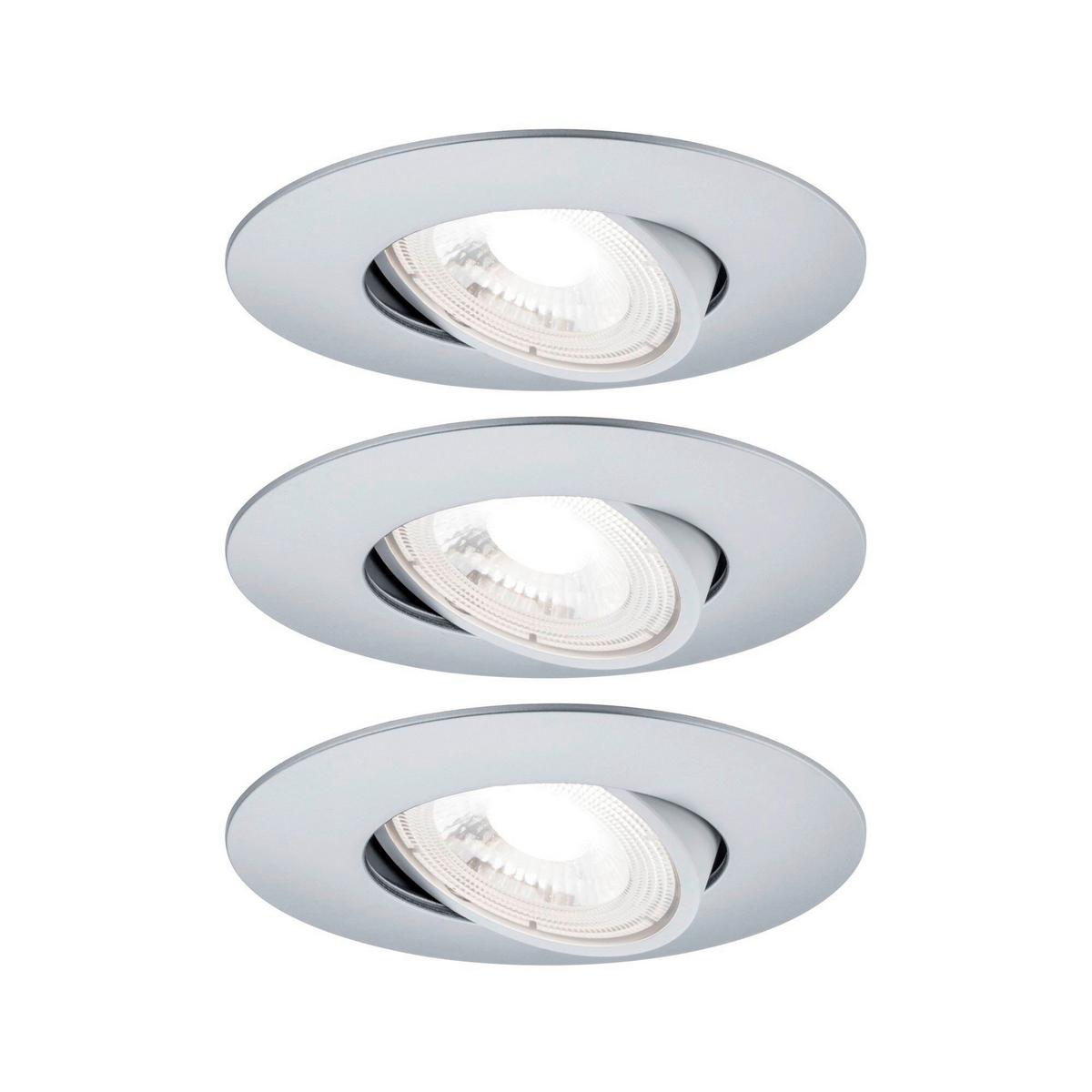 Deckenleuchte 3er-Set Ø 8,2 cm 1-Flammig, Rund - Chromfarben, Basics, Kunststoff (8,2cm) - Paulmann
