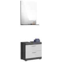Badezimmer Scout - Weiß Hochglanz/Grau, MODERN, Glas/Holzwerkstoff (60cm) - MID.YOU