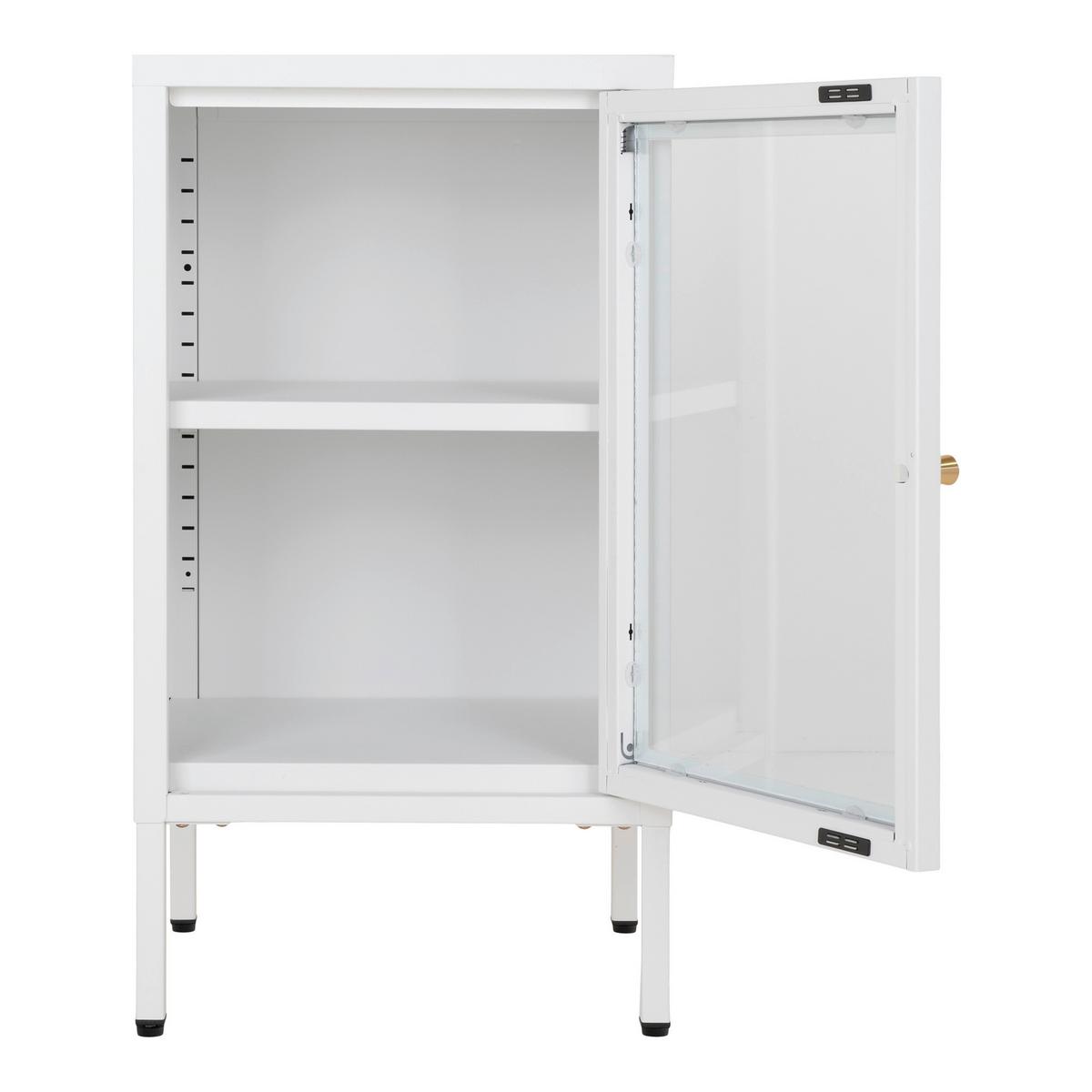 GARDEROBENSCHRANK Dalby Weiß B: 38cm - Transparent/Weiß, Design, Glas/Metall (38/70/35cm) - MID.YOU