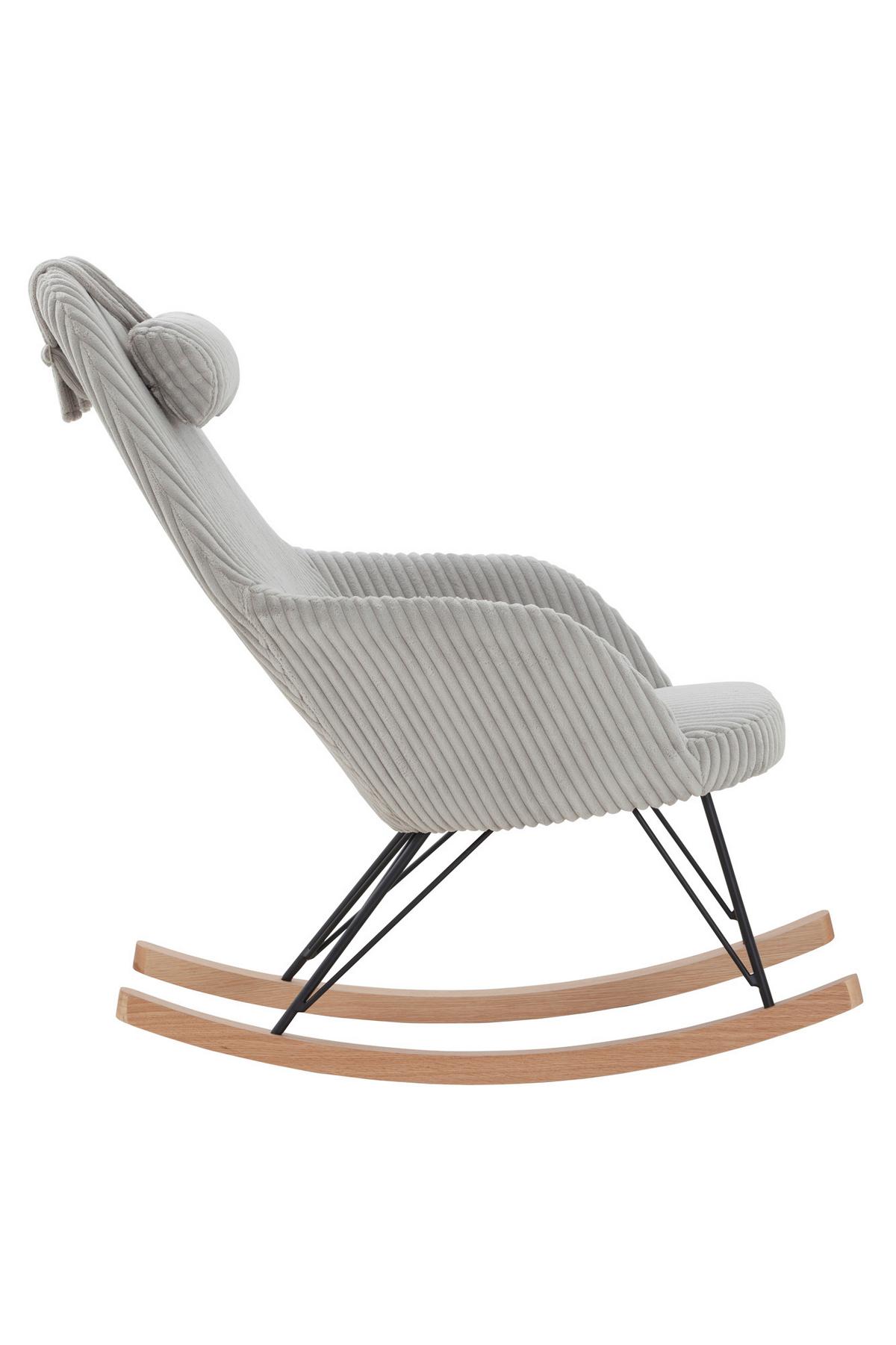 Schaukelstuhl Grau B: 102 Cm - Eichefarben/Schwarz, MODERN, Textil/Metall (102/109/66cm) - Livetastic