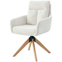 Armlehnstuhl Malik Webstoff Creme, B: 59 Cm - Creme/Naturfarben, KONVENTIONELL, Holz/Textil (59/92/63cm) - Livetastic