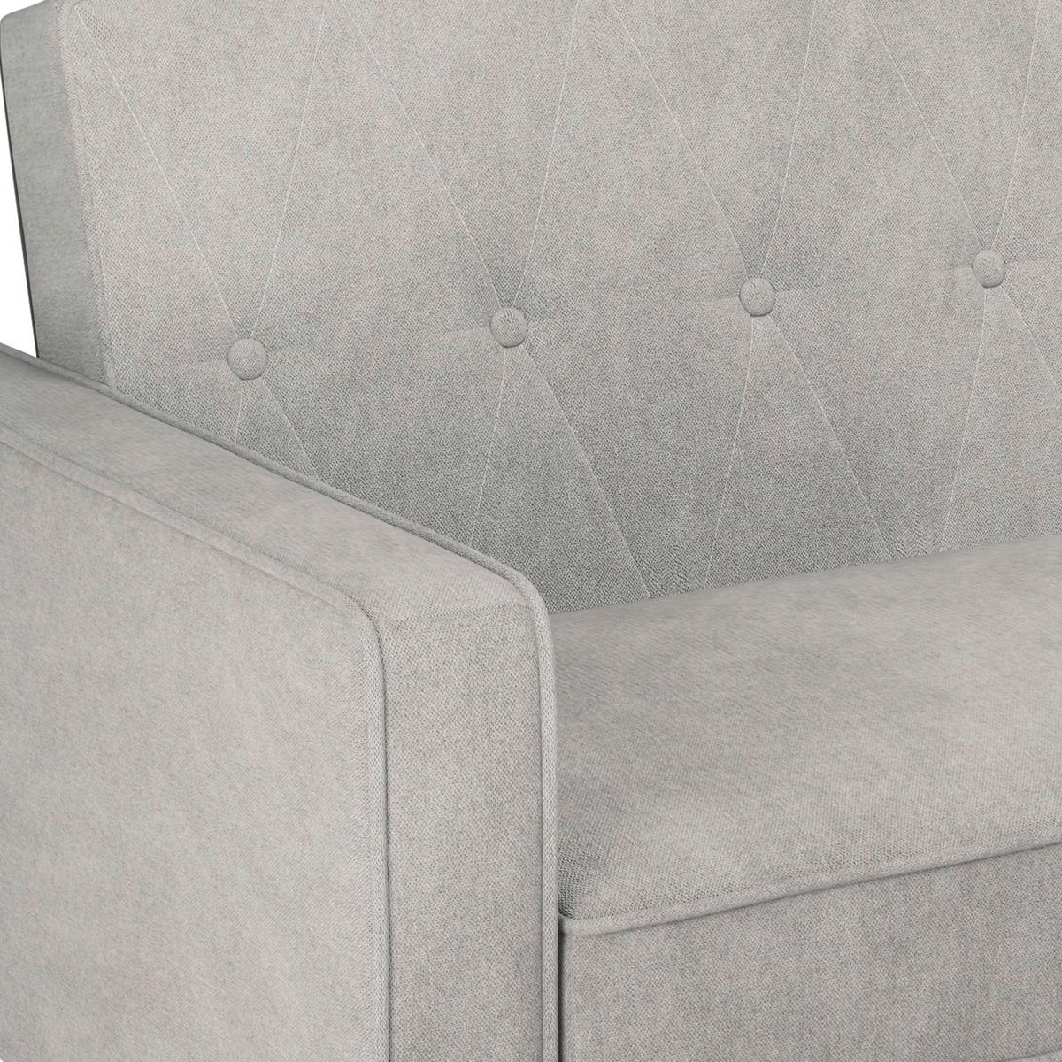 Schlafsofa Aarhus Hellgrau, mit Schlaffunktion - Hellgrau/Braun, Basics, Textil (213/81/86cm) - Livetastic