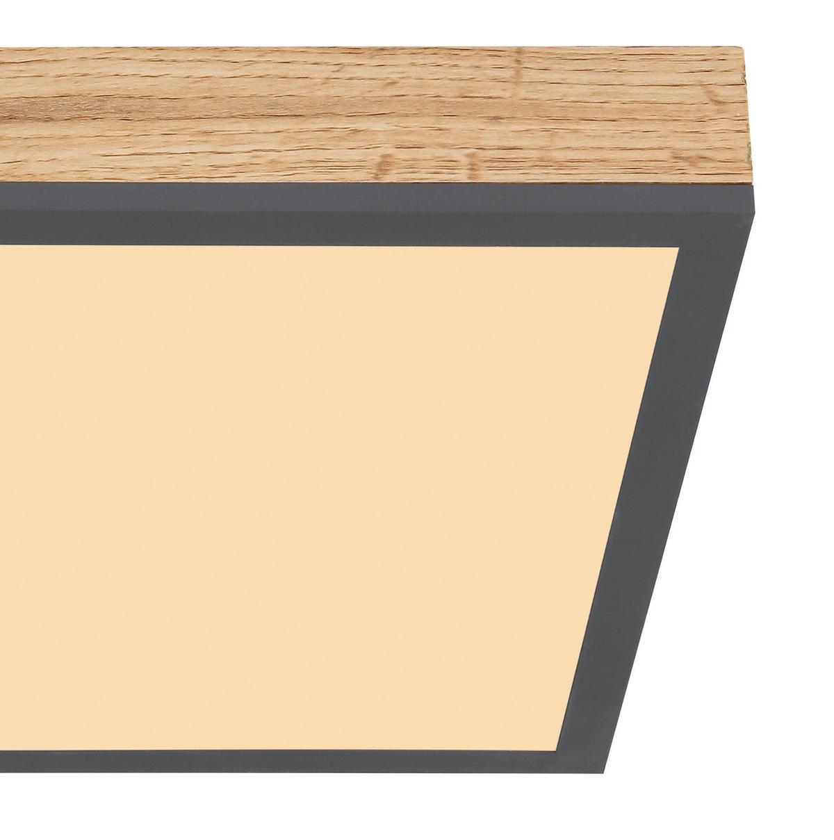 Led-deckenleuchte Doro L: 30 Cm - Opal/Graphitfarben, Basics, Kunststoff/Metall (30/30cm) - Globo