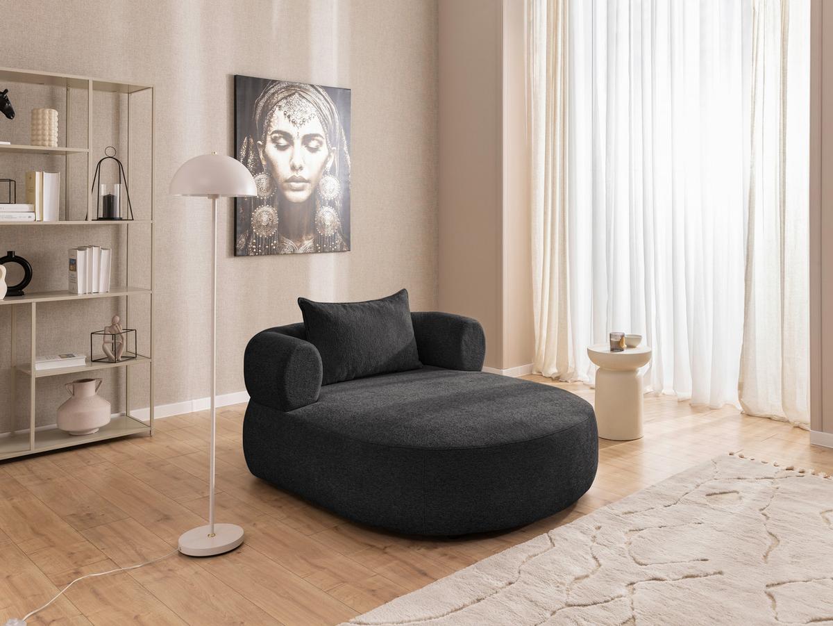 Xxl-sessel Ferro Schwarz B: 122 Cm - Schwarz, Design, Textil (122/76/156cm) - Livetastic