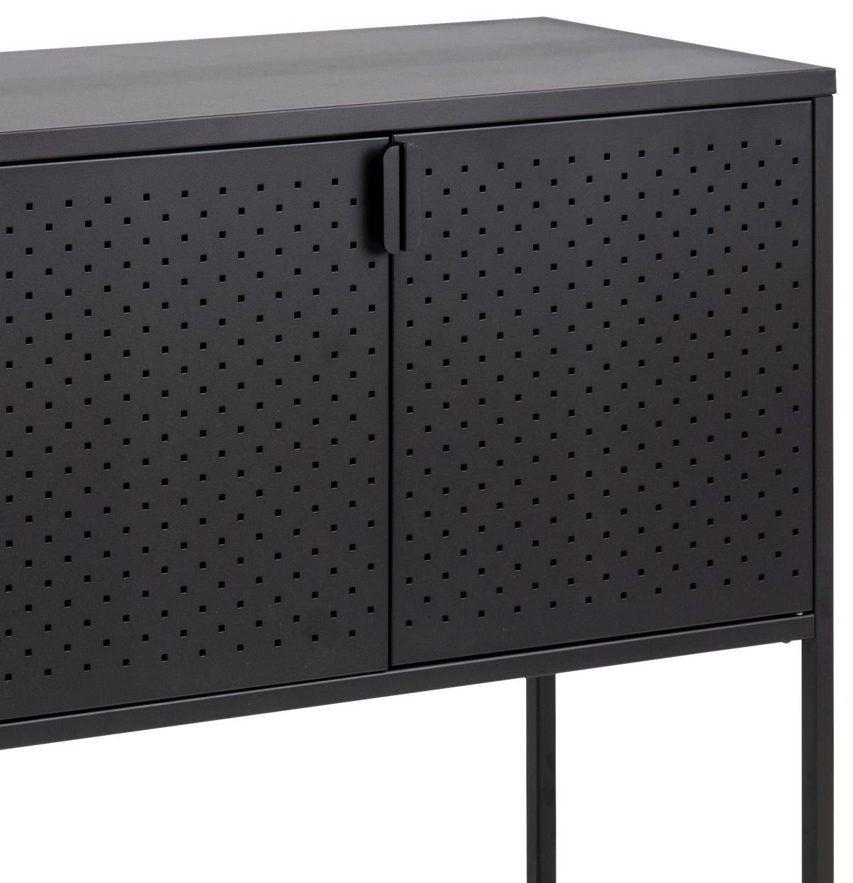 Sideboard Metall Mit 2 Türen 82 Cm Newton Schwarz - Schwarz, Trend, Metall (82/80/40cm) - MID.YOU