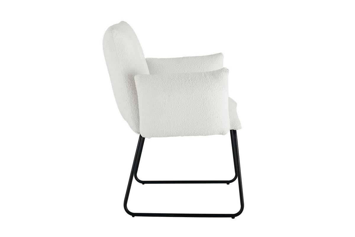 Armlehnstuhl Weiß B: 73,5 Cm - Schwarz/Weiß, MODERN, Textil/Metall (73,5/87/64,5cm) - Livetastic