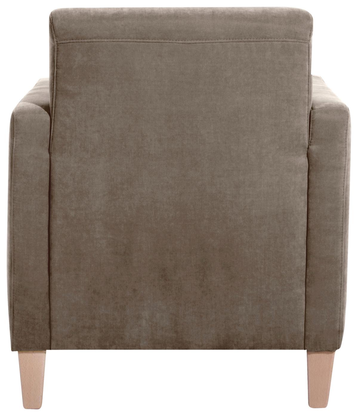 Polstersessel Mit Armlehnen Milla Samt Sahara - Naturfarben/Sahara, Design, Textil (71/81/70cm) - Max Winzer