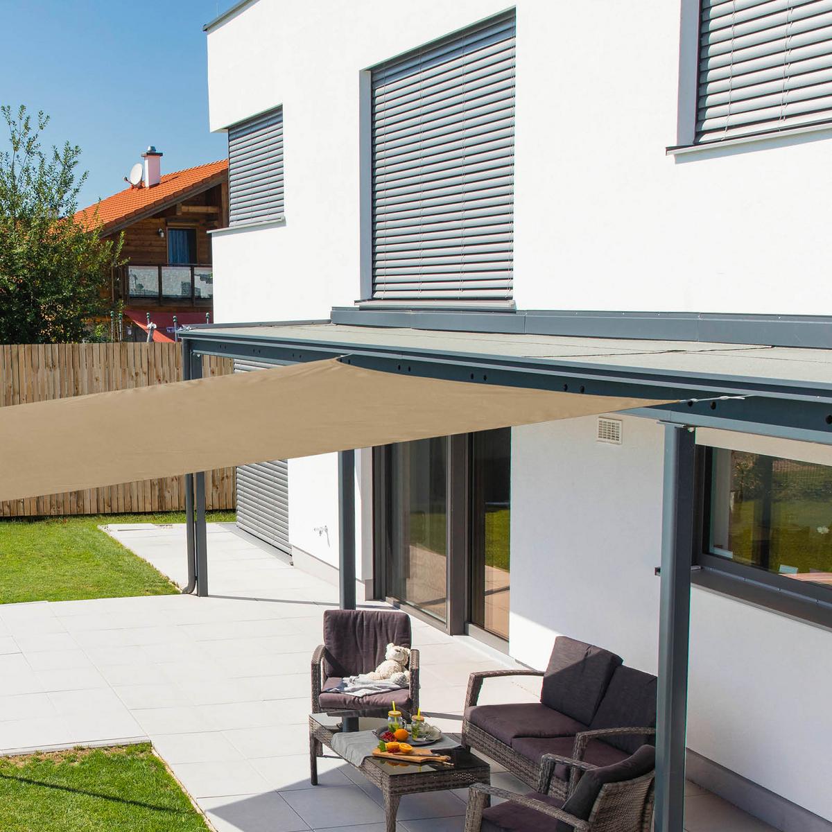 Sonnensegel Quadrat 3x3 M - Taupe, Basics, Kunststoff (300/300cm)