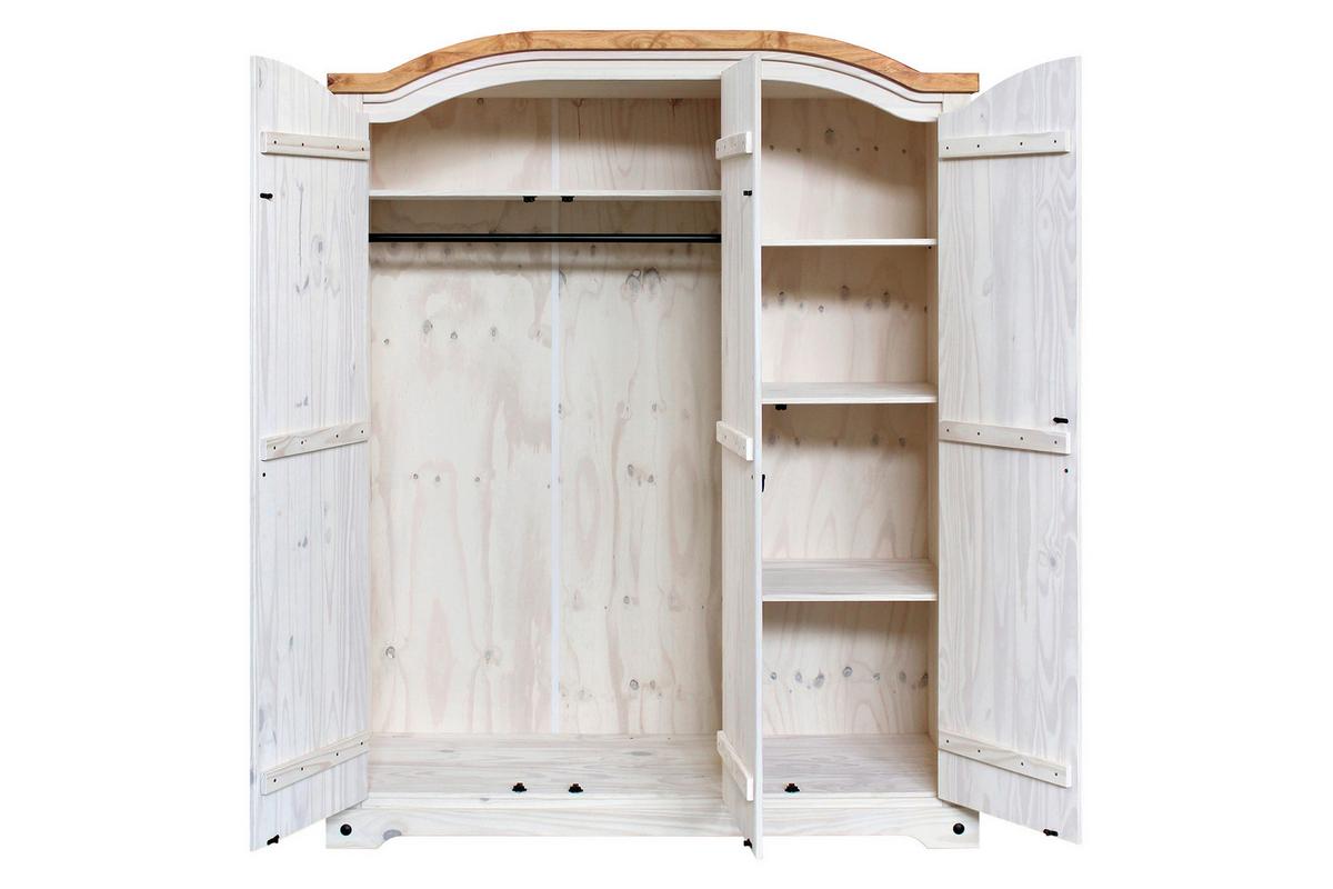 Kleiderschrank Weiß B: 150cm - Weiß, Natur, Holz (150/188/56cm) - Livetastic