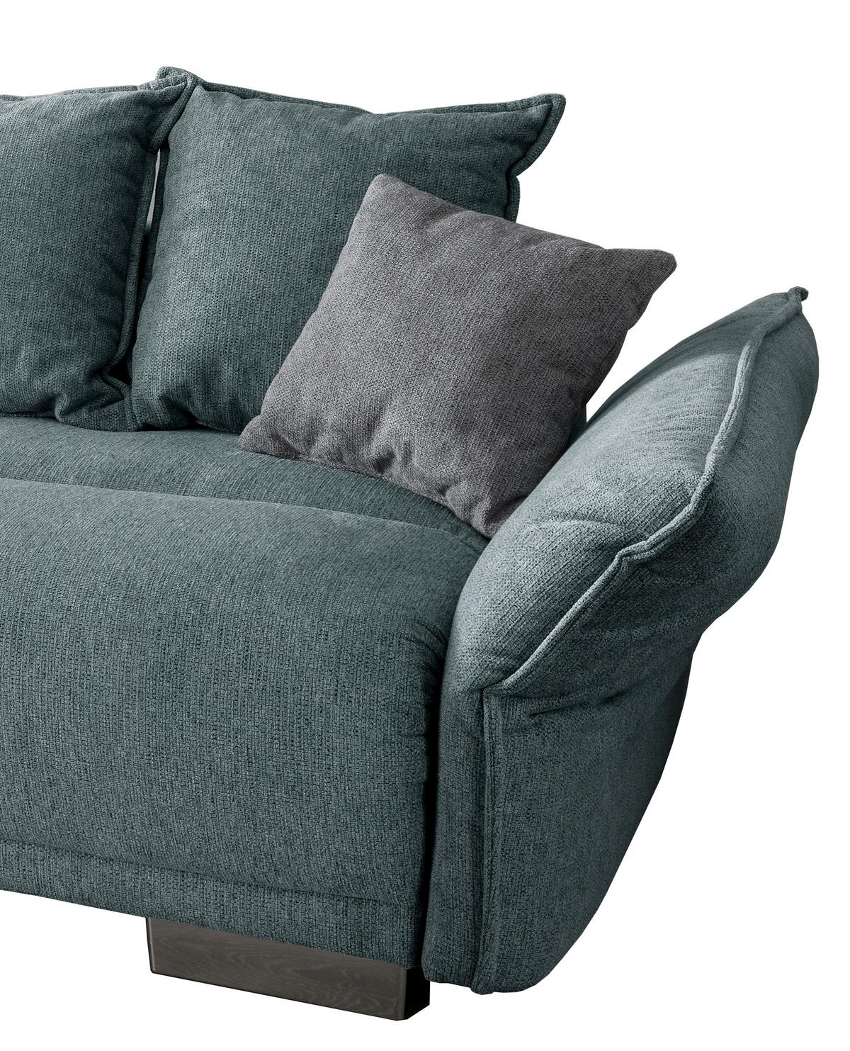 Bigsofa Pera, Mintgrün B: 242 cm - Chromfarben/Silberfarben, MODERN, Textil (242/71/90/131cm) - Livetastic