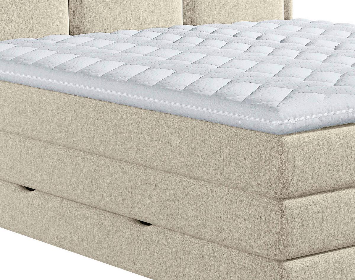Boxspringbett Swing Webstoff Beige 180x200 cm - Beige, Design, Textil (180/200cm) - MID.YOU