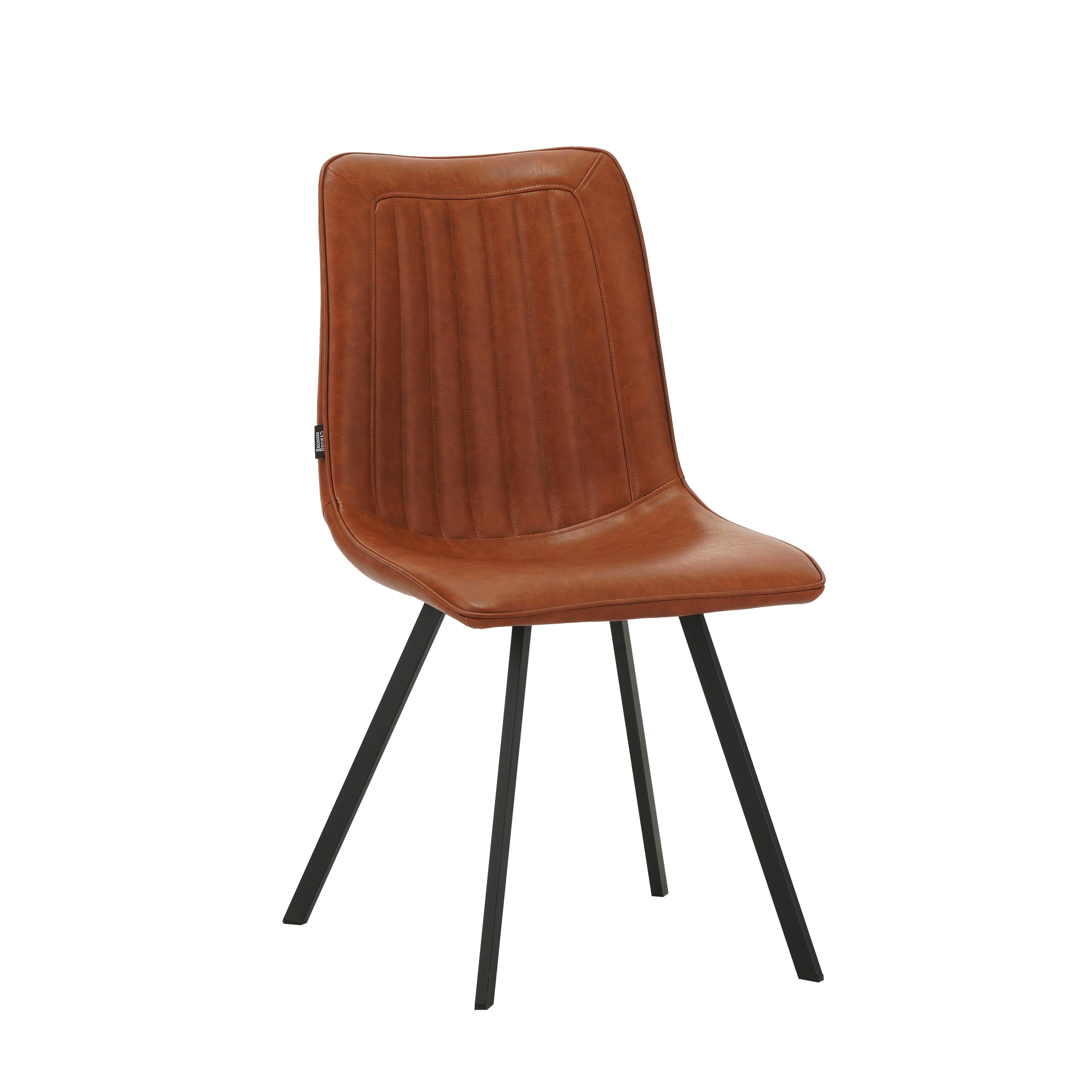 Stuhl-set Liano Cognac, B: 45,5 Cm - Cognac/Schwarz, MODERN, Textil/Metall (45,5/89,5/60cm) - MID.YOU