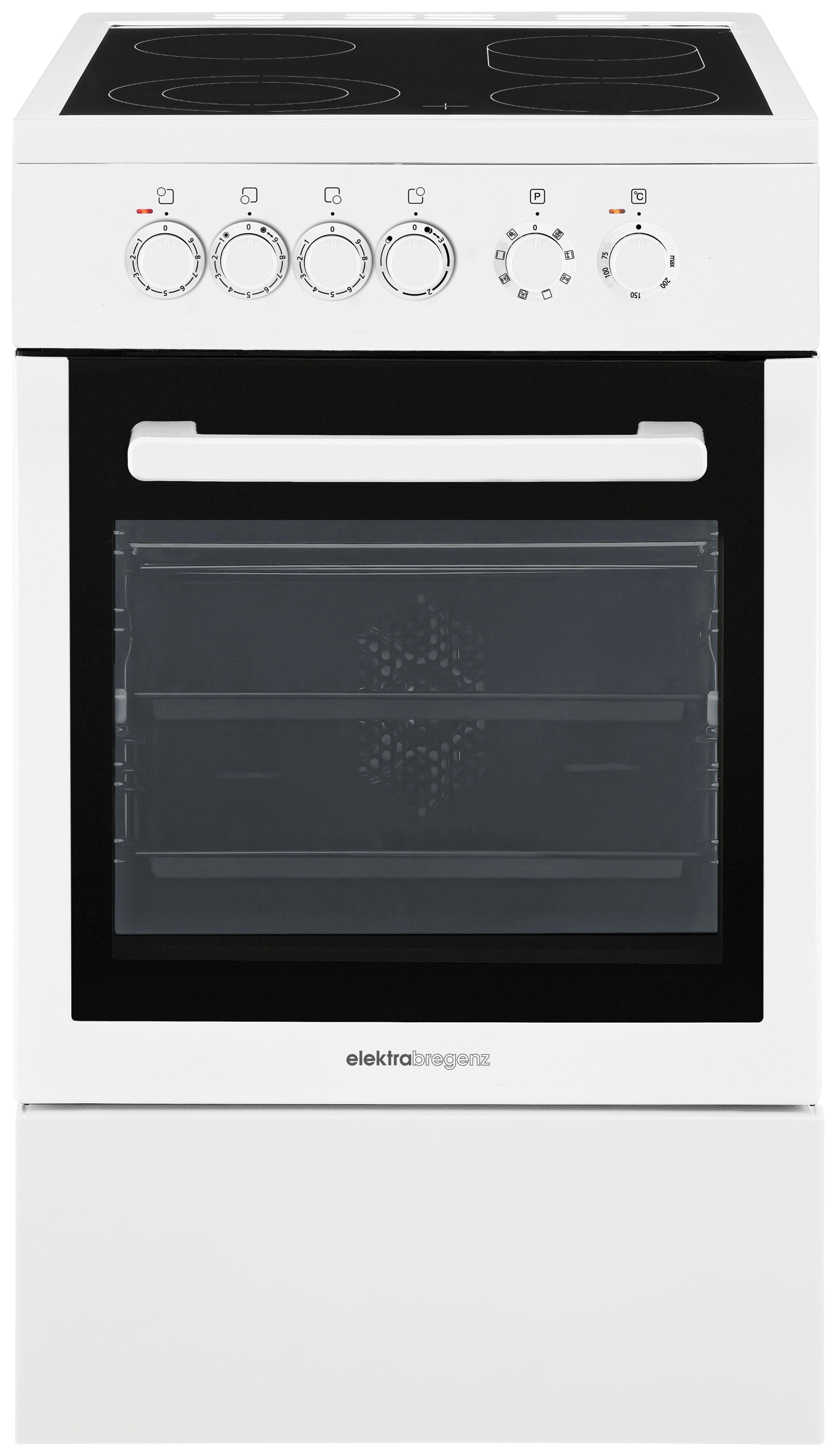Standherd mit Glaskeramikfeld HSC 51082 W - Weiß, KONVENTIONELL, Metall (50/85/60cm) - Elektra Bregenz