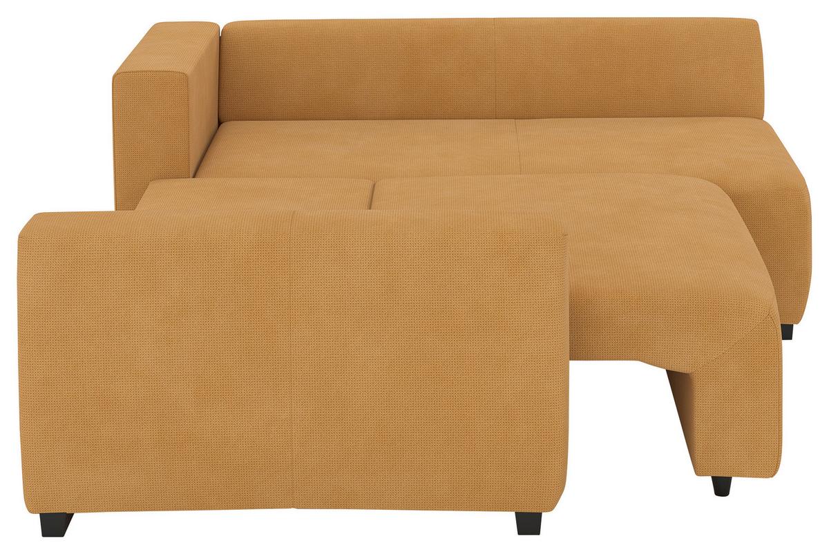 Rohová sedačka GIRO OTM, oboustranná, hořčicově žlutá - černá/hořčicově žlutá, Trend, textil/plast (252/170cm)