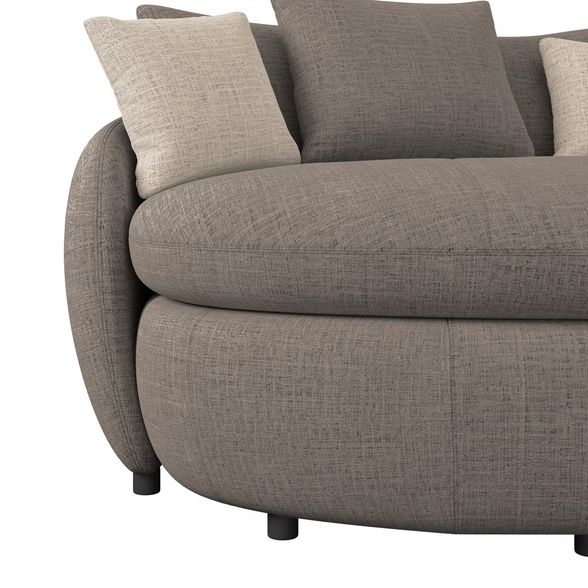 Mega pohovka ARUBA 2, hnedá ženilka - hnedá/čierna, Trend, textil/plast (238/80/140cm) - Luca Bessoni