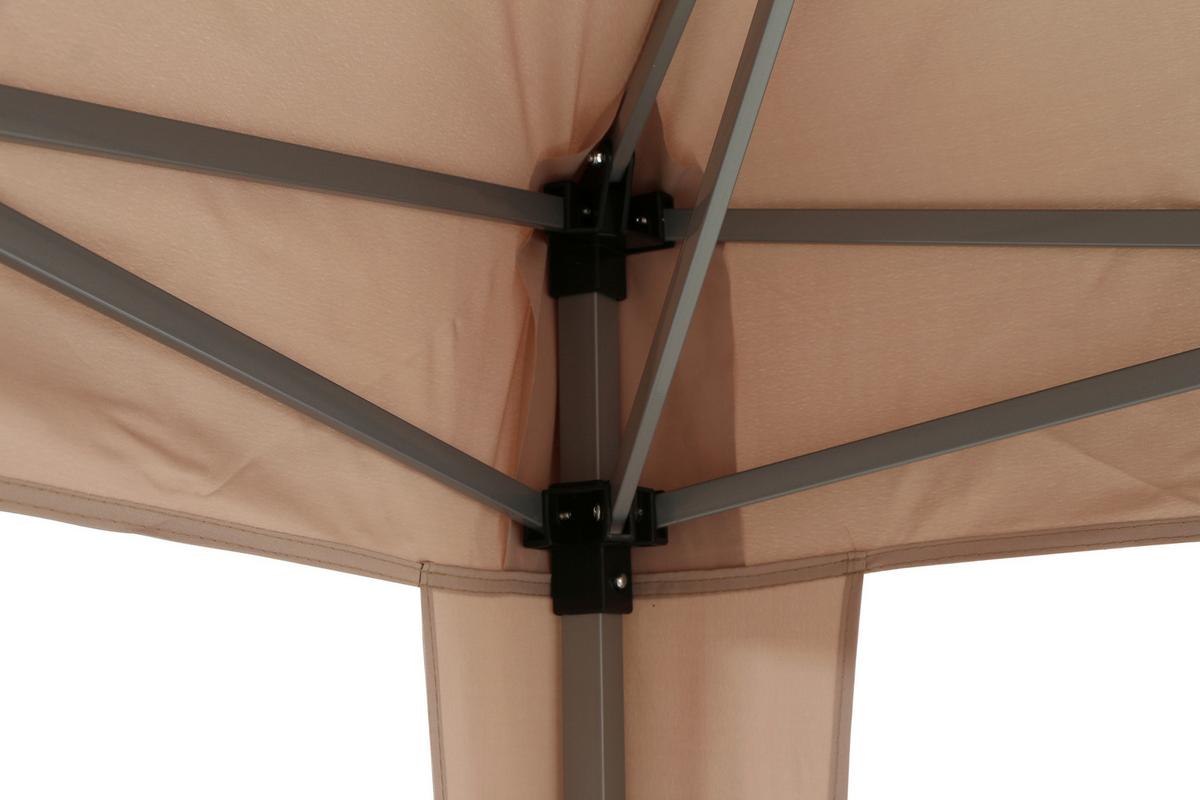 Pavillon Siena Garden 300x300 cm Wetterbeständig - Taupe/Grau, KONVENTIONELL, Textil/Metall (300/260/300cm) - Siena Garden