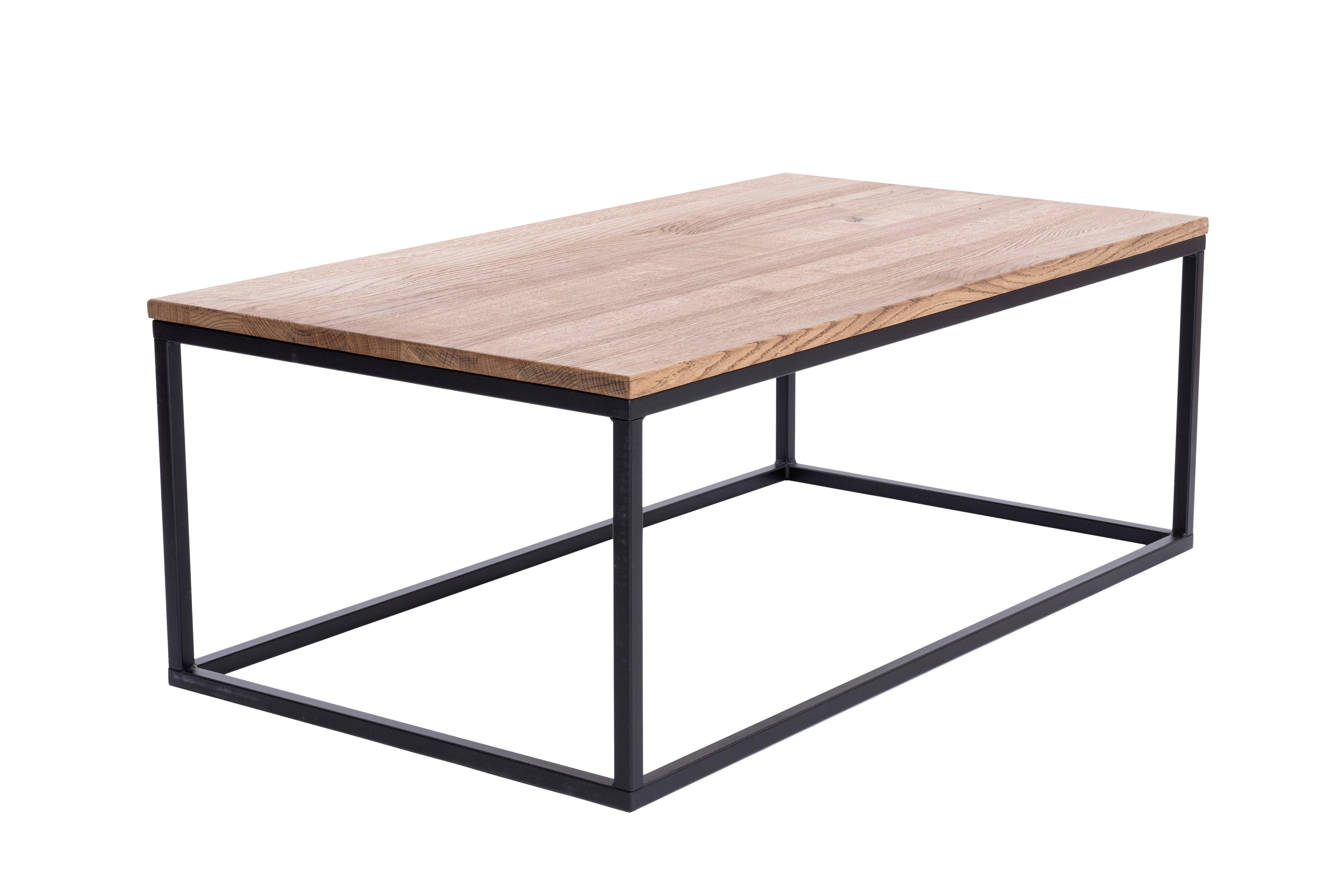 Couchtisch Jonas Schwarz/Eichefarben L: 110cm - Eichefarben/Schwarz, Natur, Holz/Metall (110/60/40cm)