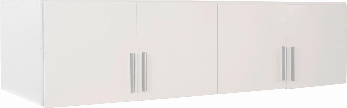 NÁSTAVEC NA ŠATNÍ SKŘÍŇ KE 4-DV. SKŘÍNI CELLE - bílá/barvy hliníku, Moderní, dřevo/plast (181/40/54cm)