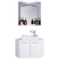 Badmöbel-Set 3--Teilig. Hängend Vilosa B: 50 cm Weiß - Weiß, MODERN, Keramik (50cm) - MID.YOU