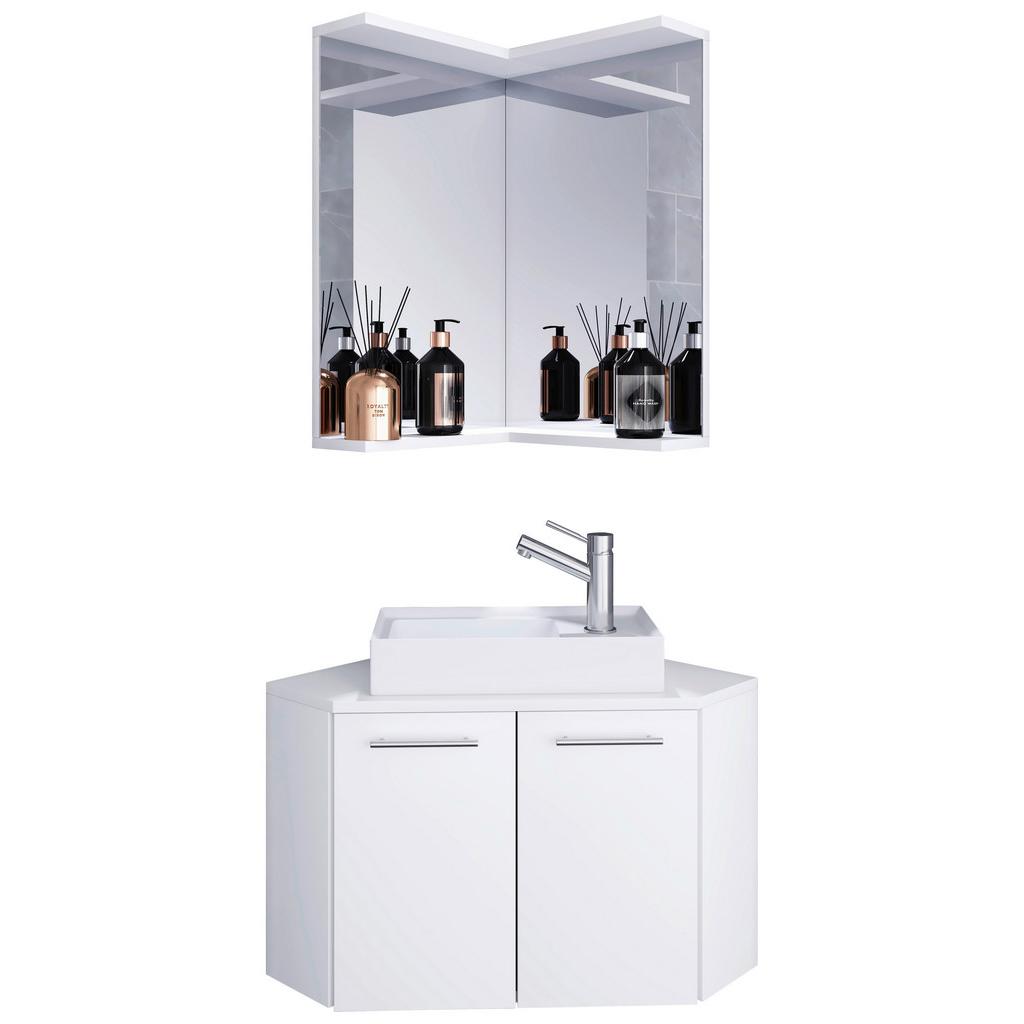 Badmöbel-Set 3--Teilig. Hängend Vilosa B: 50 cm Weiß