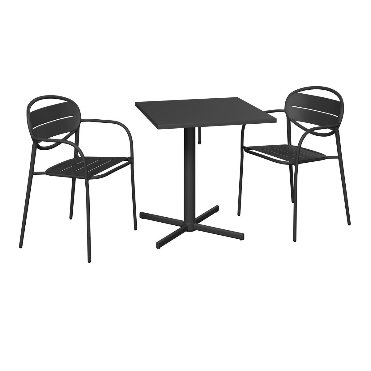 Gartentisch -Klapptisch Rom - Anthrazit, MODERN, Metall (70/72/70cm) - Beldano