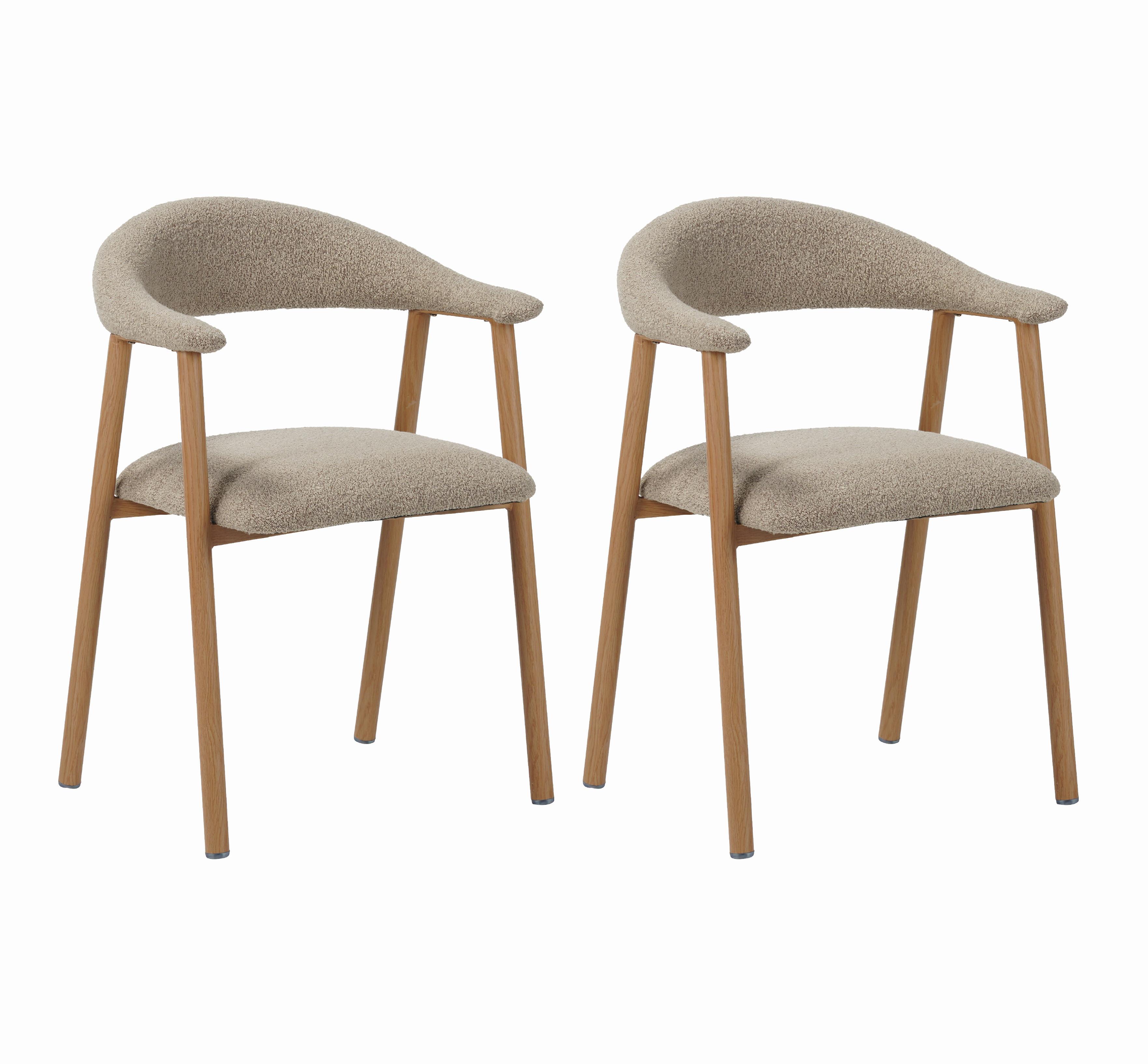 ARMLEHNSTUHL-SET Suki Sandfarben B: 82cm - Sandfarben, MODERN, Textil/Metall (55/82/55cm) - Livetastic