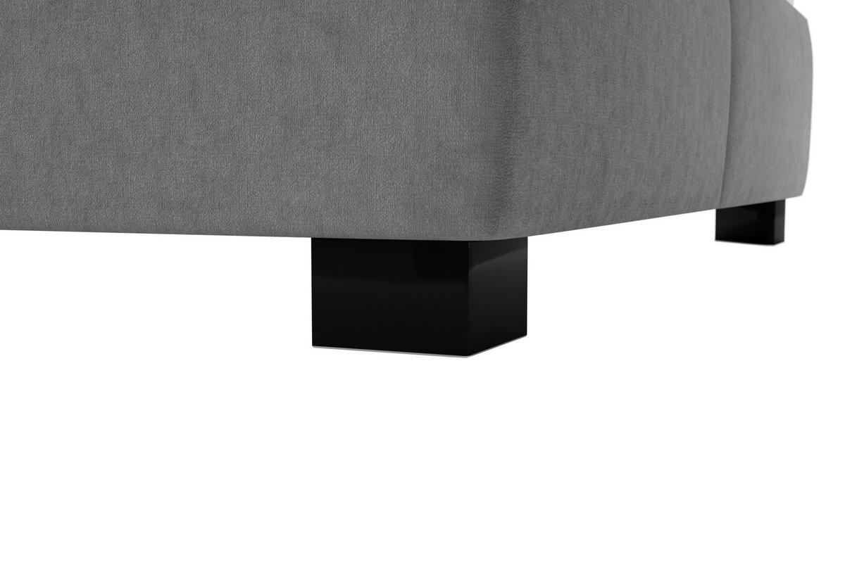 Čalúnená posteľ FERAMA 180x200 cm, sivá - čierna/sivá, Modern, drevo/textil (180/200cm)