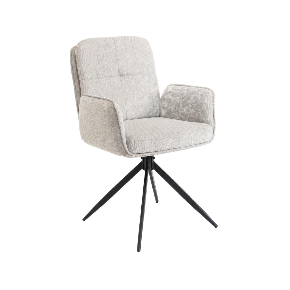 Židle Nalani Greige látkový potah, otočné - tmavě šedá/šedobéžová, Moderní, kov/textil (58/86/62cm) - Bessagi Home