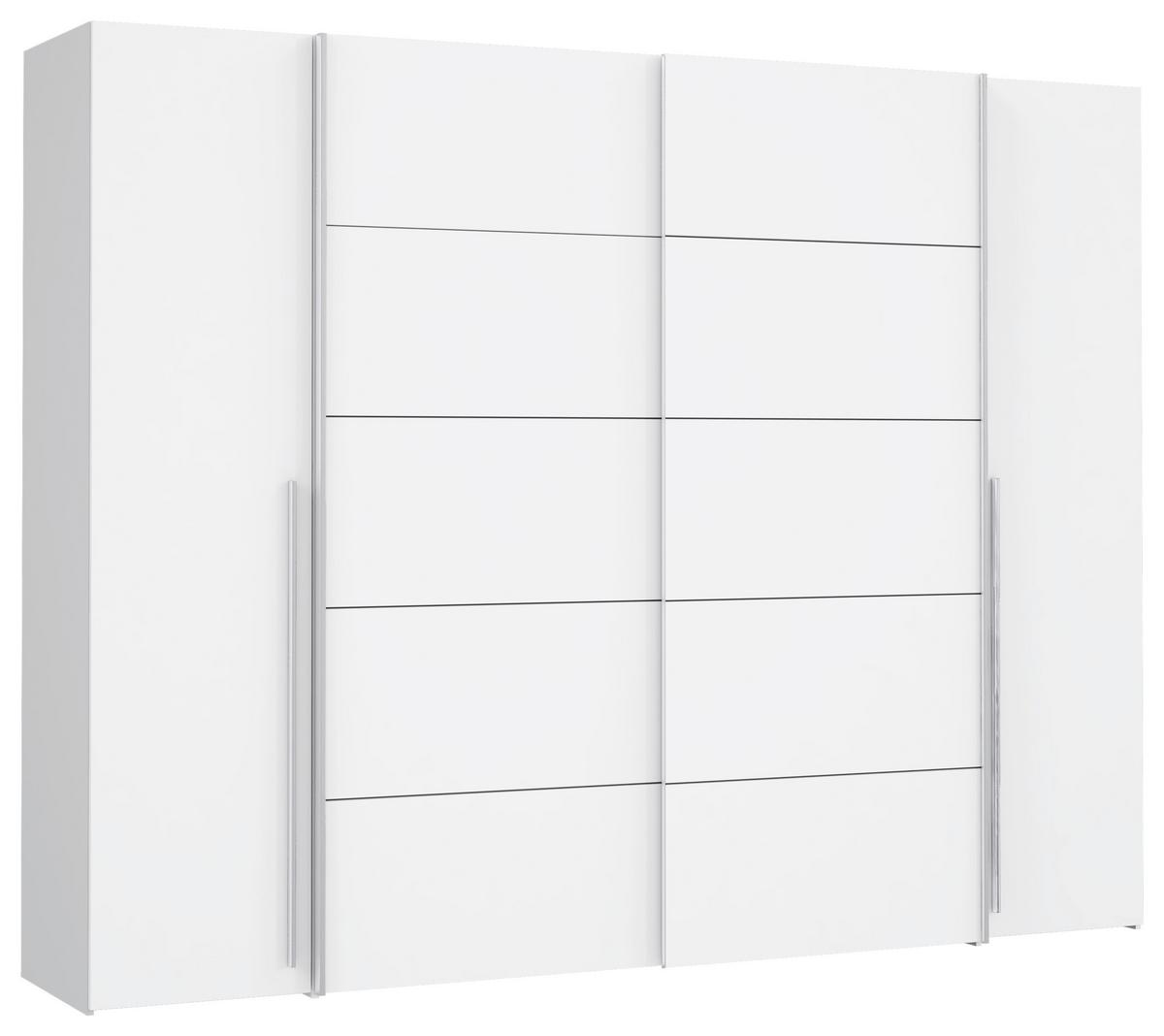 Schwebetürenschrank B: 270 cm Narago Weiß - Weiß, MODERN, Holzwerkstoff/Kunststoff (270/210/61cm) - MID.YOU