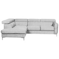 Ecksofa Sammy Hellgrau - Chromfarben/Hellgrau, Design, Textil (207/242cm) - Livetastic