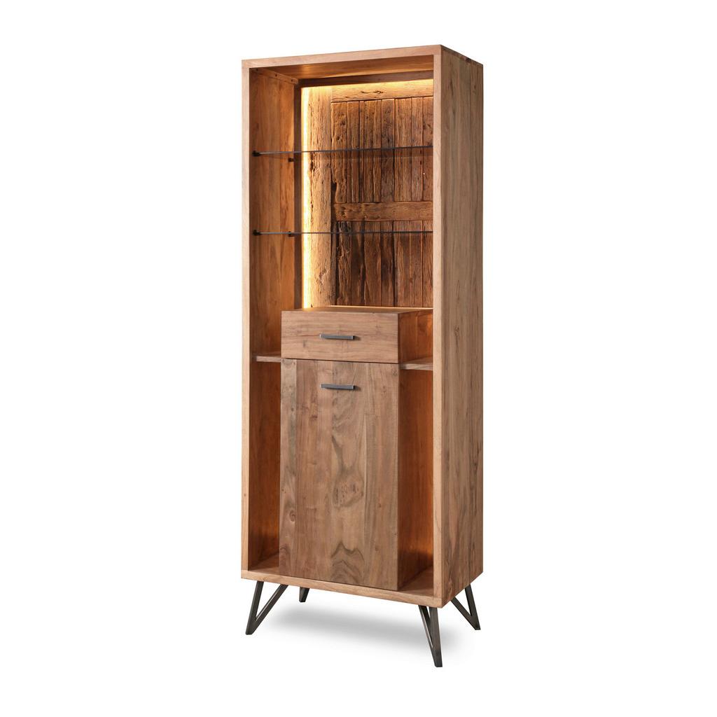 Vitrine Indira Akazie Massiv, B: 72 cm