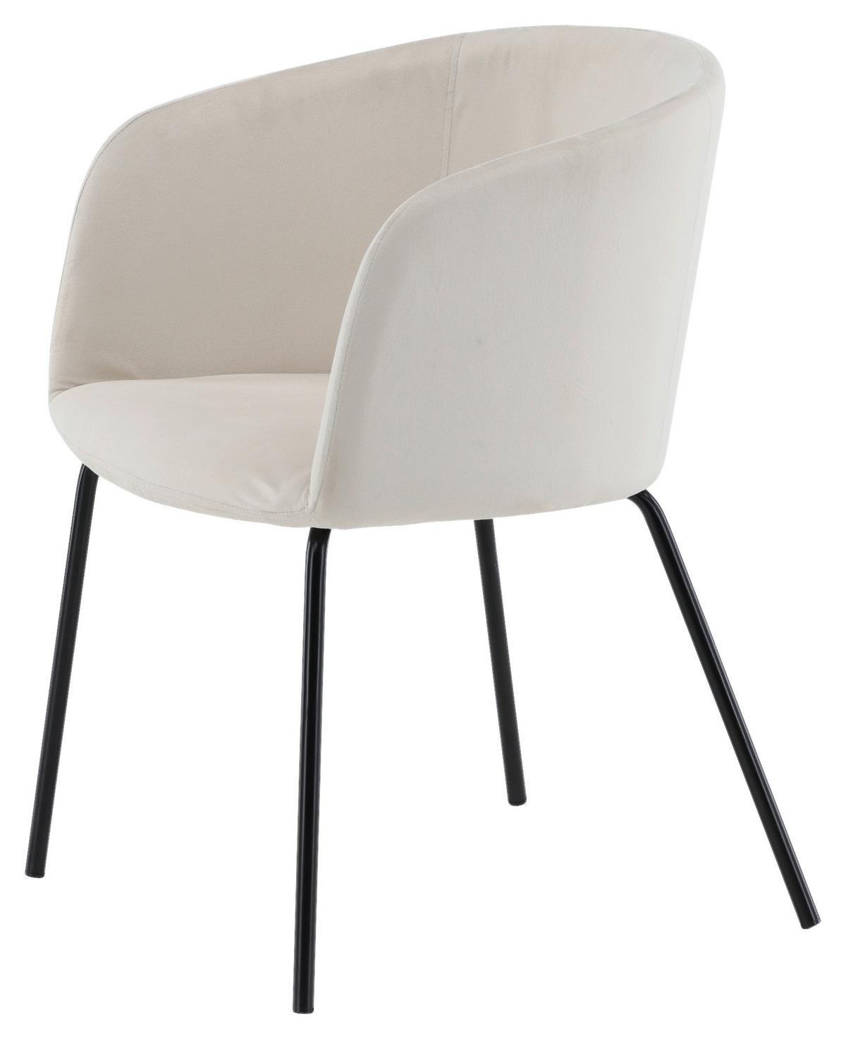 Armlehnstuhl Berit - Beige/Schwarz, Design, Holz/Textil (55/78/55cm) - Livetastic