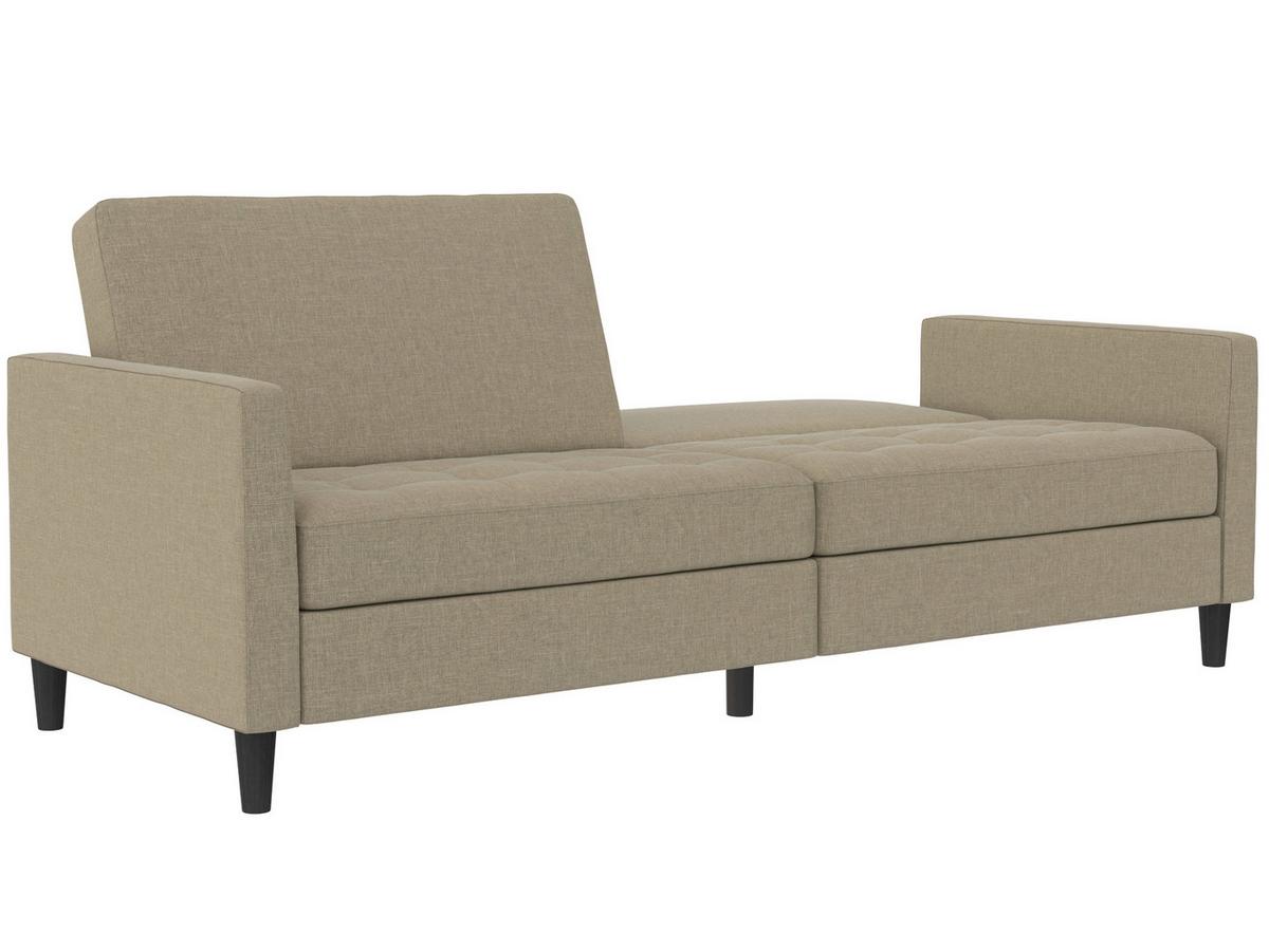 Schlafsofa Palermo Cappuccino, mit Schlaffunktion - Schwarz/Cappuccino, Basics, Textil (207/86/86cm) - Livetastic