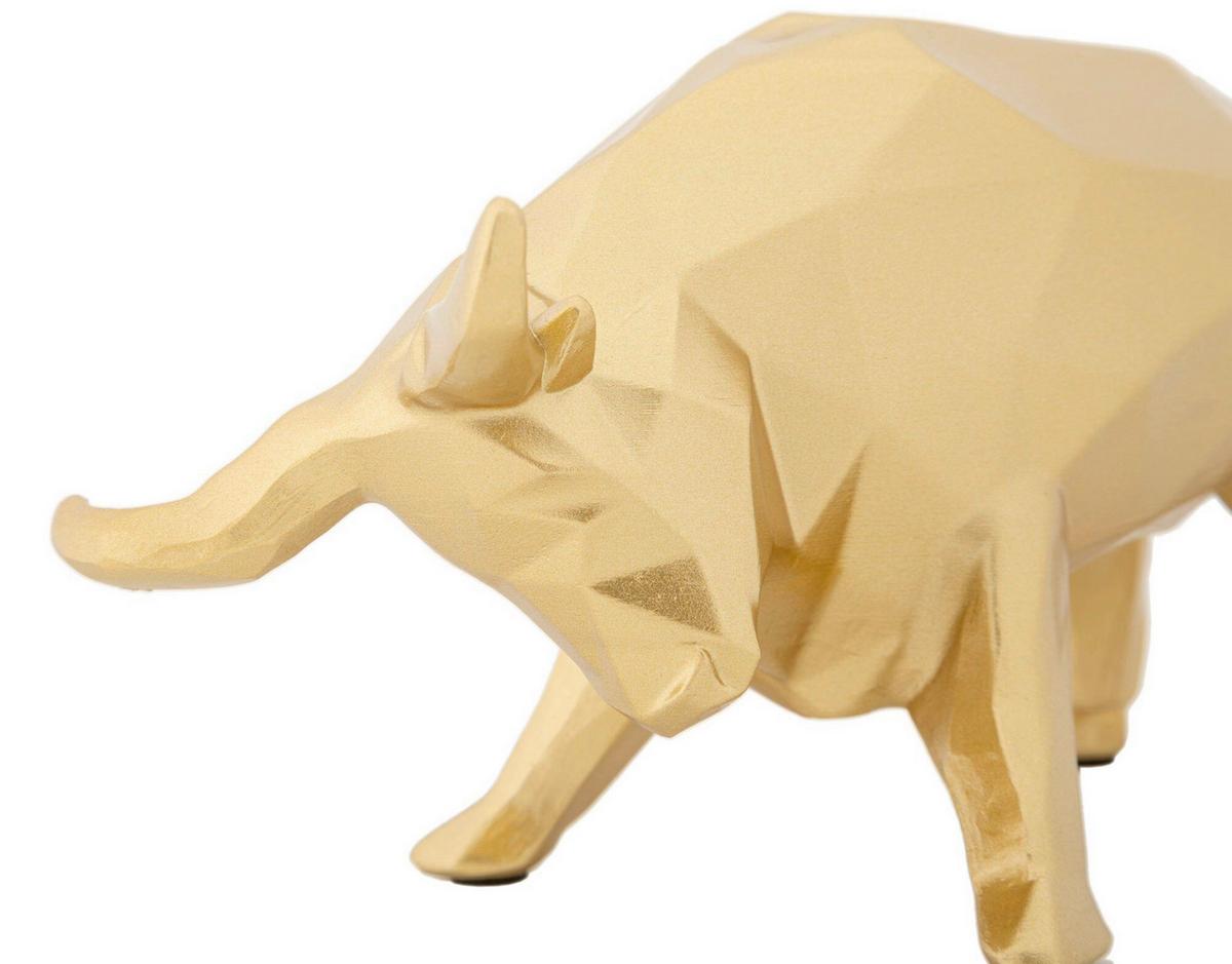 Skulptur Bull Decor Goldfarben, B: 19,5 cm - Goldfarben, Basics, Kunststoff (19.5/10.6/9.9cm)