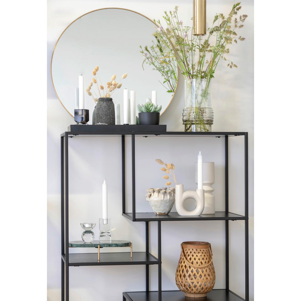 Vase Velas Keramik Grau Rund - Grau, Design, Keramik