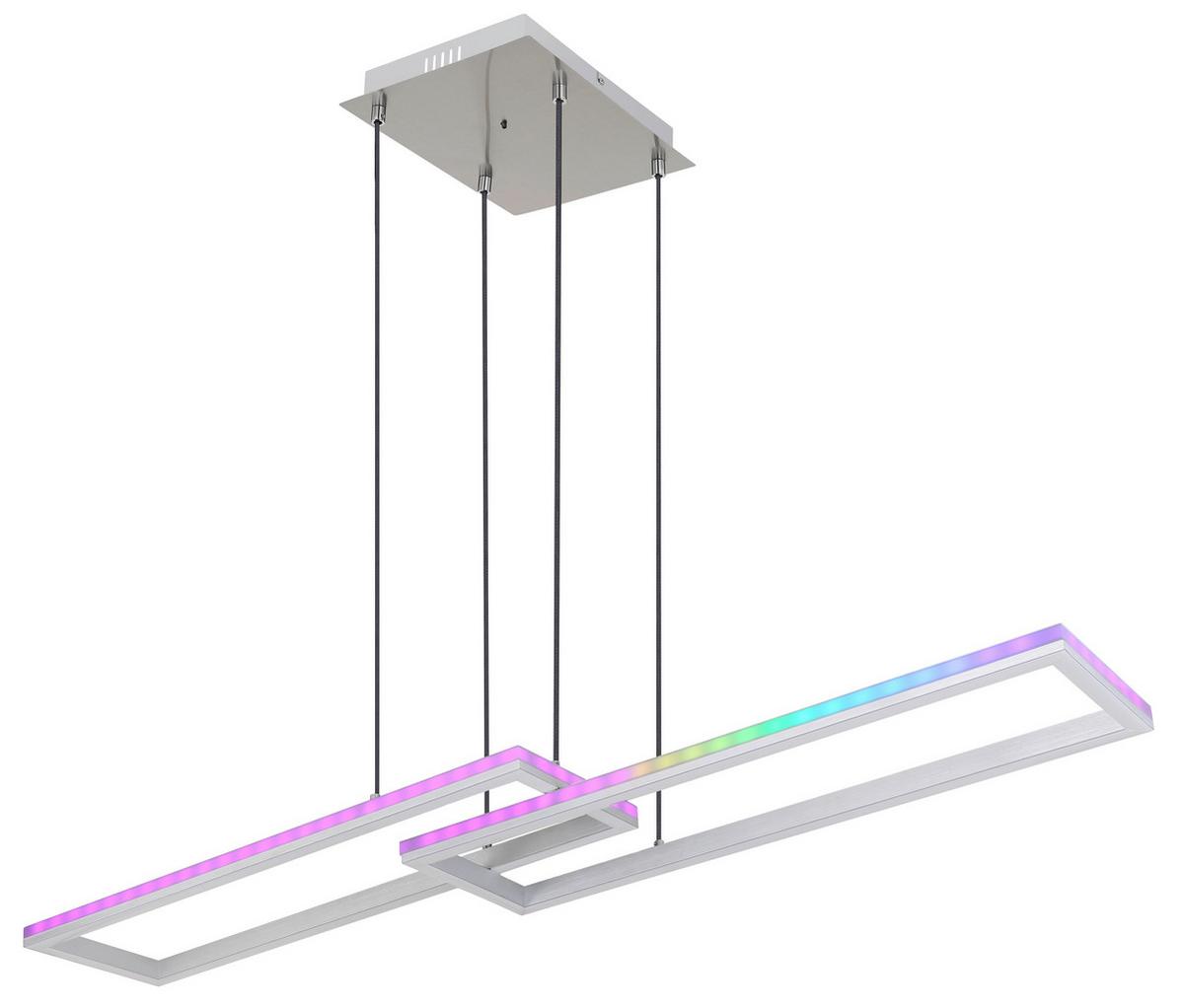LED-Hängeleuchte 67209-45h - Silberfarben/Opal, Trend, Kunststoff/Metall (119,5/25,5/120cm) - Globo